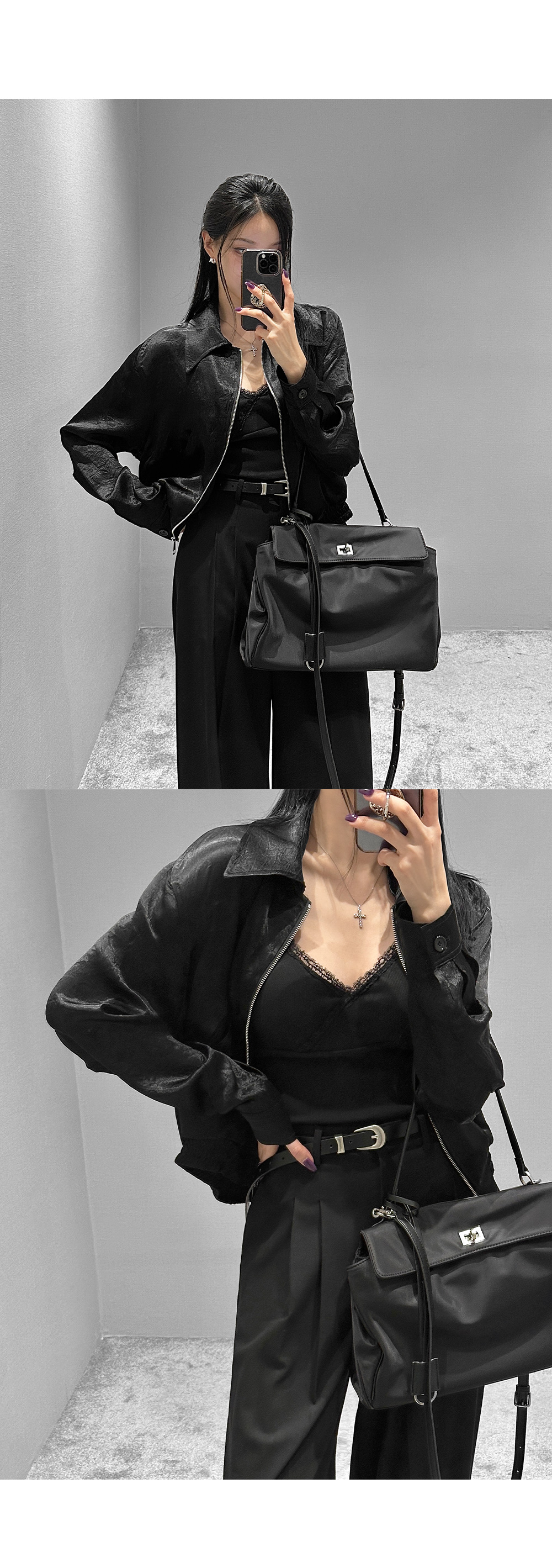 새틴 글리터 블루종 상세 이미지 2